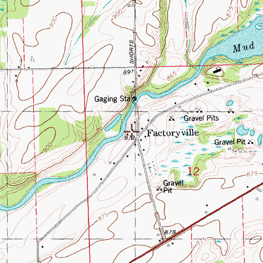 Topographic Map of Factoryville Station (historical), MI