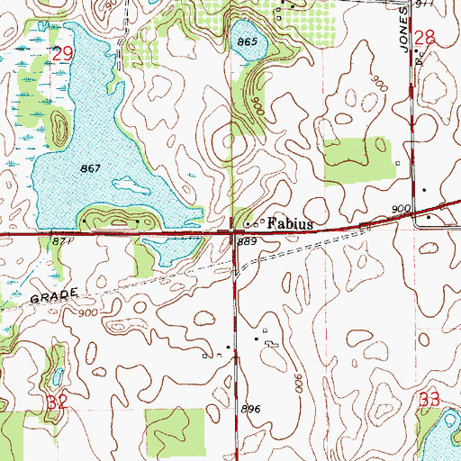 Topographic Map of Fabius Station (historical), MI