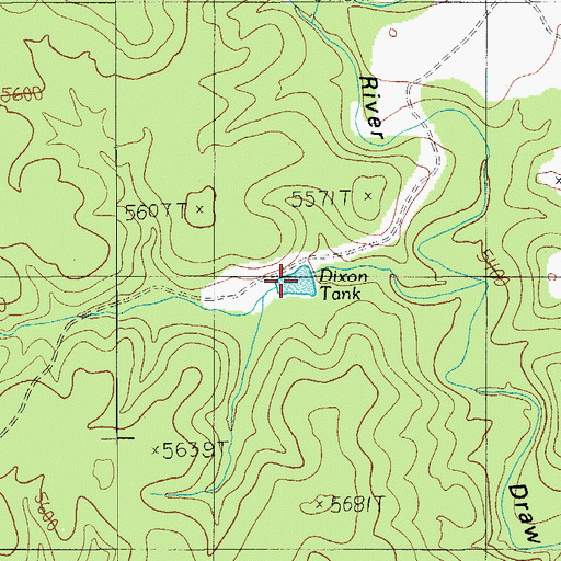 Topographic Map of Dixon Tank, AZ