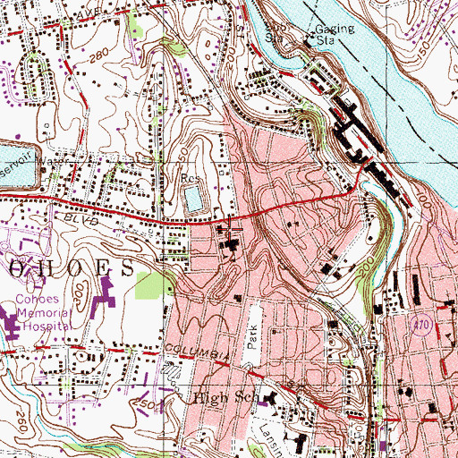 Topographic Map of Saint Mary's Roman Catholic Church, NY