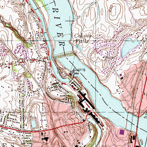 Topographic Map of Niagara-Mohawk Power Corporation School Street Hydro-Station, NY
