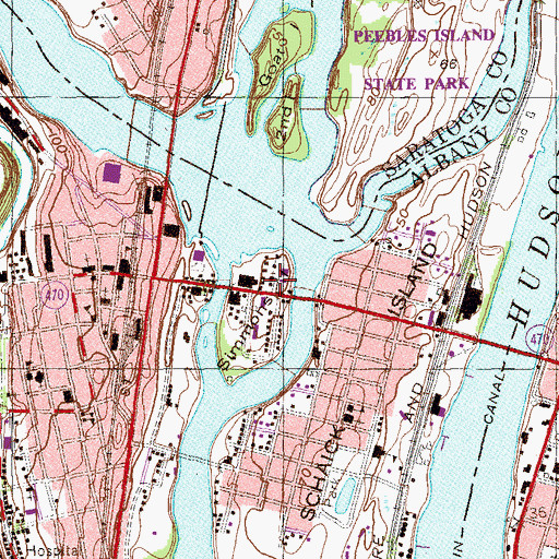 Topographic Map of Saint Michaels Roman Catholic Church, NY