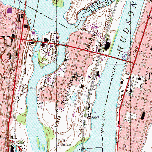 Topographic Map of Sacred Heart Roman Catholic Church, NY