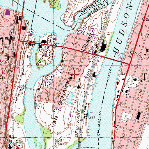 Topographic Map of Sacred Heart Parochial School, NY