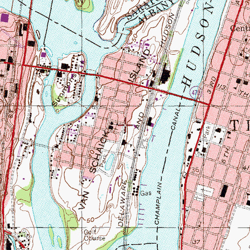 Topographic Map of Sacred Heart Convent (historical), NY