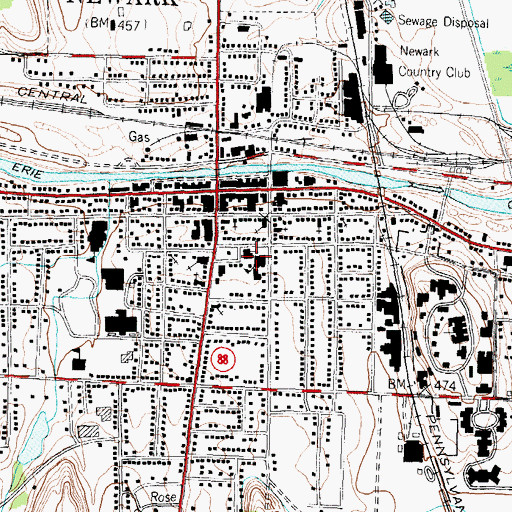 Topographic Map of Park Presbyterian Church, NY