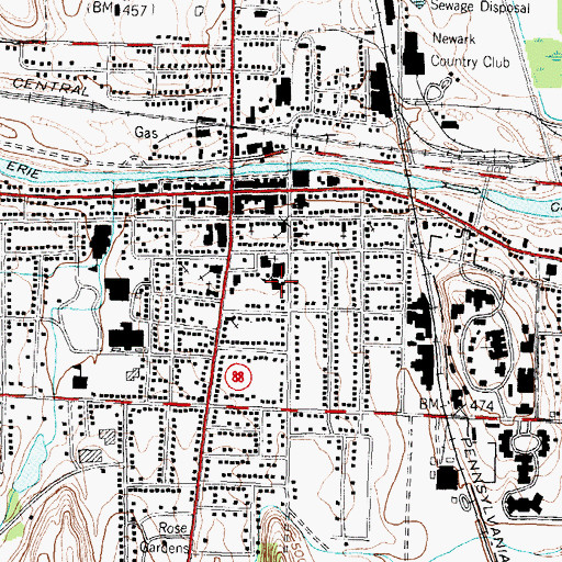 Topographic Map of Village of Newark Community Center, NY