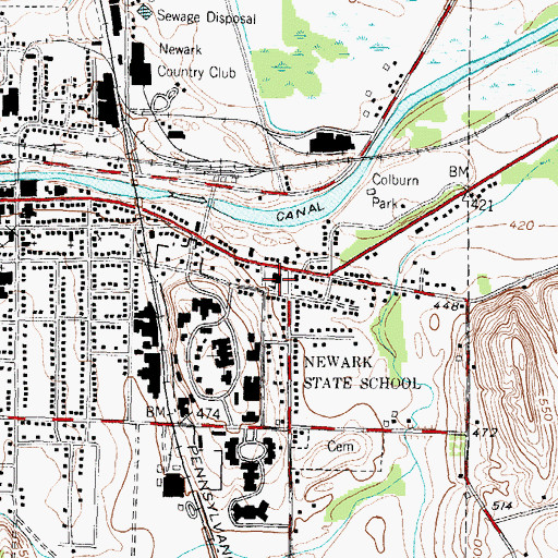 Topographic Map of Roosevelt Public School (historical), NY