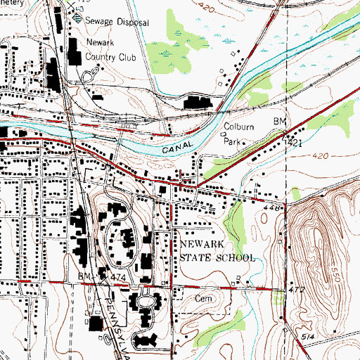 Topographic Map of East End Fire Station, NY