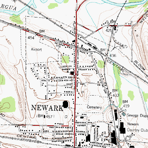 Topographic Map of Lincoln Elementary School, NY