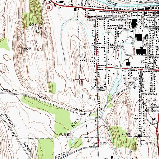 Topographic Map of Newark Senior High School, NY