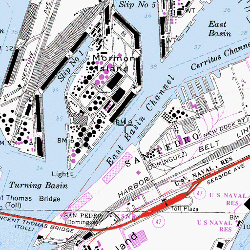 Topographic Map of East Basin Channel, CA