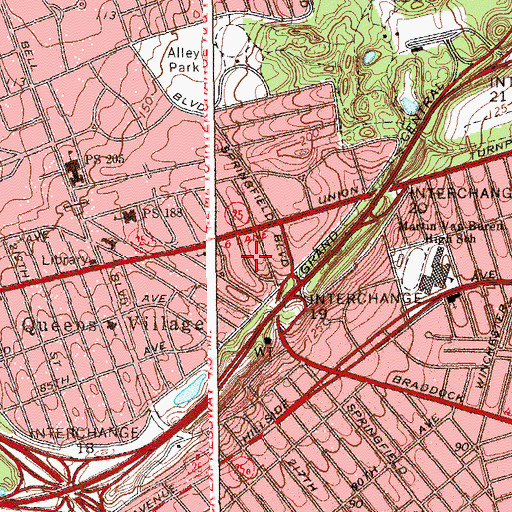 Topographic Map of Surrey Estates, NY