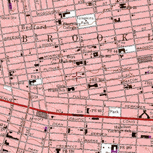 Topographic Map of Capitoline Grounds (historical), NY