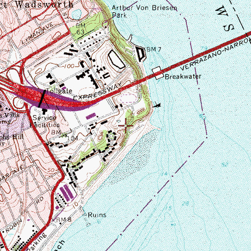 Topographic Map of Battery Dix (historical), NY