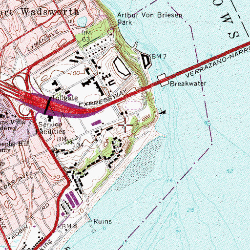 Topographic Map of Battery Upton (historical), NY
