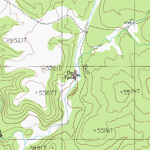 Topographic Map of Dry Tank, AZ