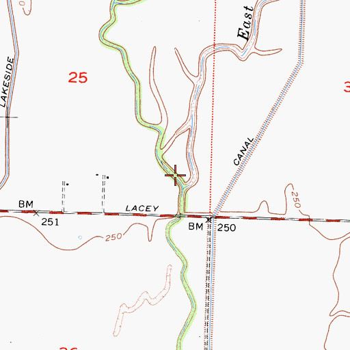 Topographic Map of East Branch Cross Creek, CA