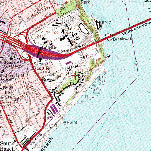Topographic Map of Battery Ayres (historical), NY