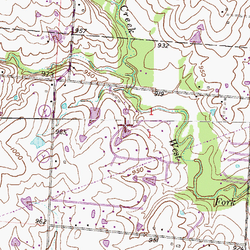 Topographic Map of Riverview Estates, MO