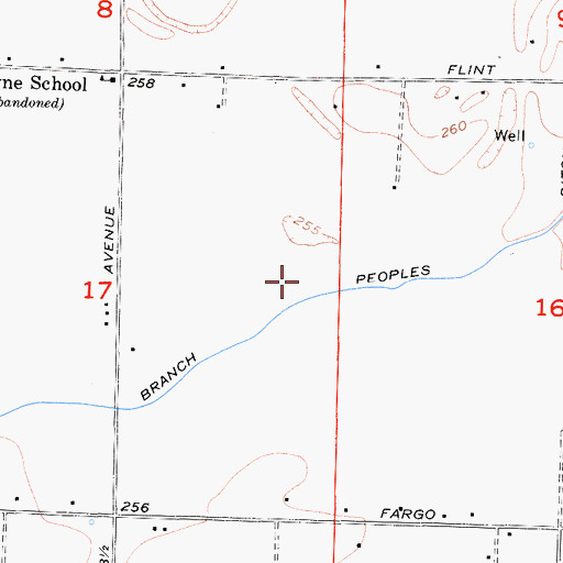 Topographic Map of East Branch Peoples Ditch, CA