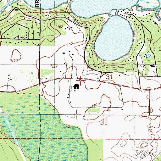 Topographic Map of Lake Area Bible Church, FL