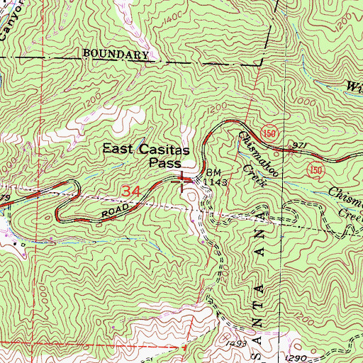 Topographic Map of East Casitas Pass, CA