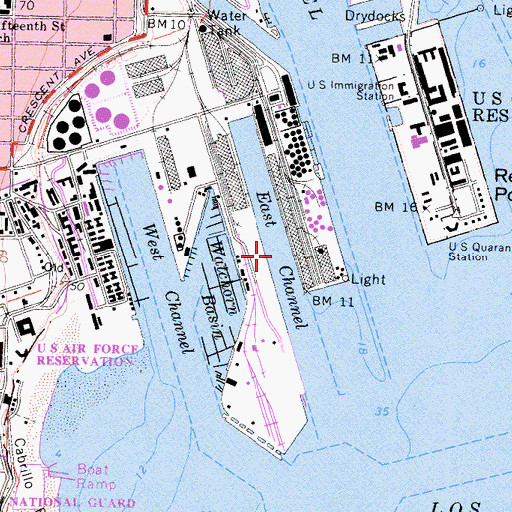 Topographic Map of East Channel, CA