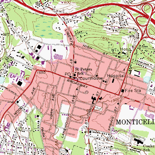 Topographic Map of Saint Peter's Roman Catholic Church, NY
