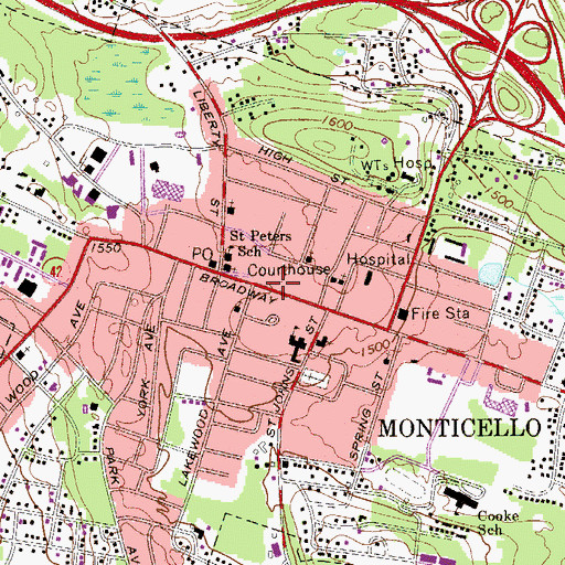 Topographic Map of Rialto Theatre, NY