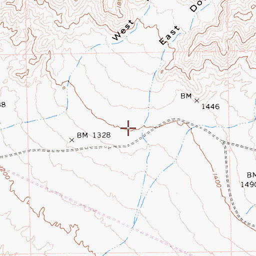 Topographic Map of East Double Canyon, CA