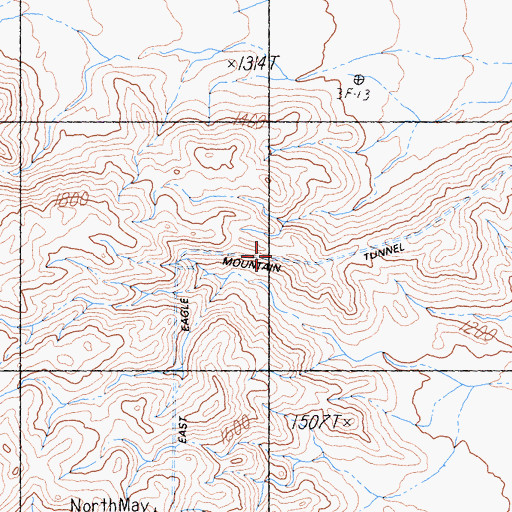 Topographic Map of East Eagle Mountain Tunnel, CA