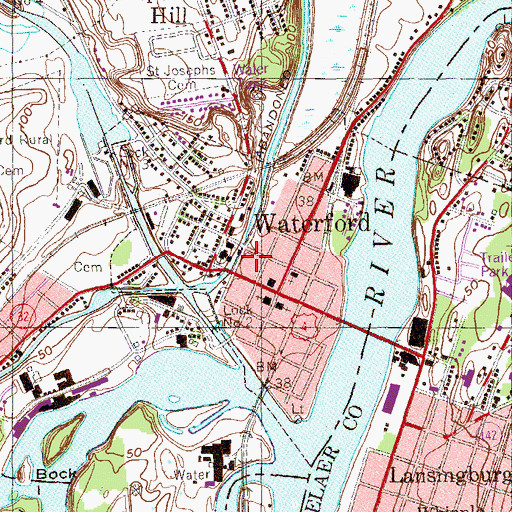 Topographic Map of Union Free School Number 1 (historical), NY