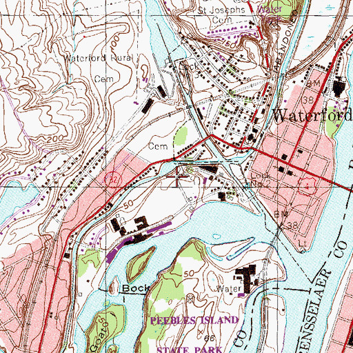 Topographic Map of Niagara-Mohawk Power Corporation Waterford Sub-Station, NY