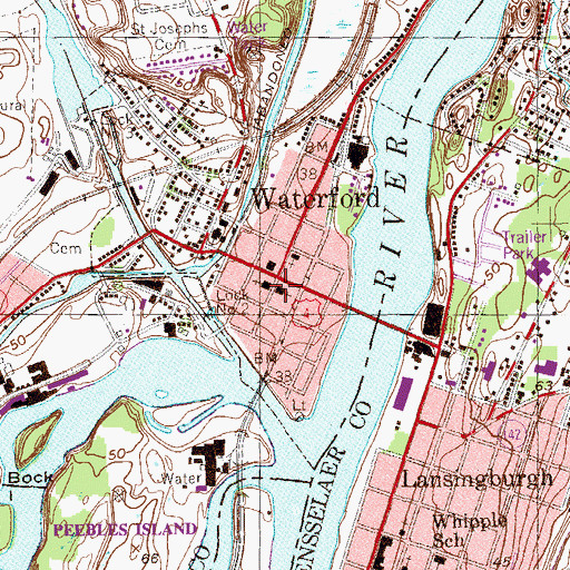 Topographic Map of First Baptist Church, NY