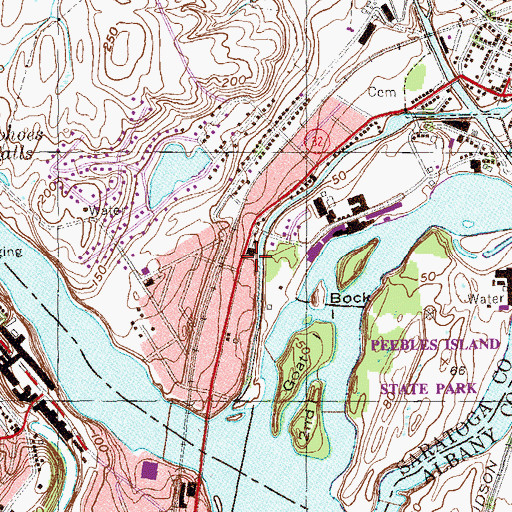 Topographic Map of Northside Fire District F B Peck Hose Company, NY