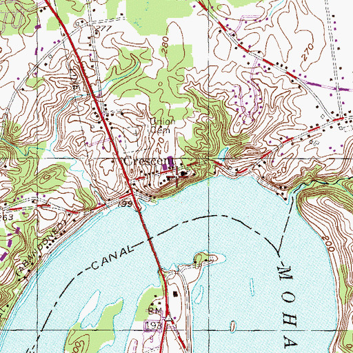 Topographic Map of Saint Mary's Roman Catholic Church, NY