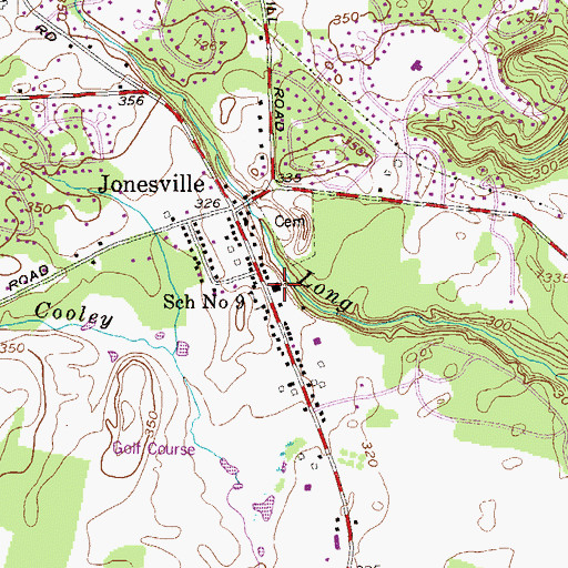 Topographic Map of Jonesville United Methodist Church, NY