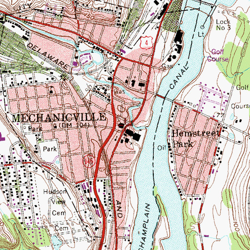 Topographic Map of First Methodist Church, NY