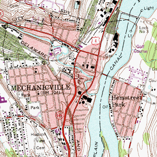 Topographic Map of Mechanicsville Engine Company Number 5, NY