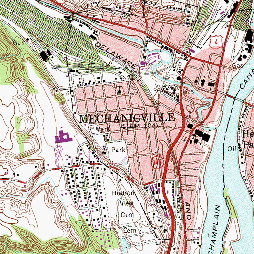 Topographic Map of Memorial Baptist Church, NY