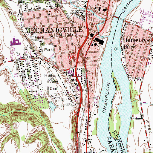 Topographic Map of John S Moore Homes, NY