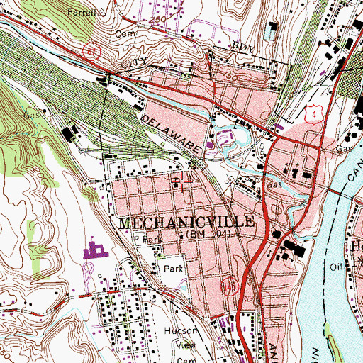 Topographic Map of Public School Number 2 (historical), NY