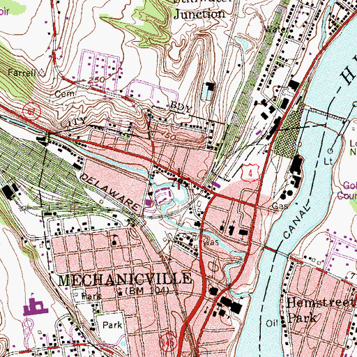 Topographic Map of Public School Number 3 (historical), NY
