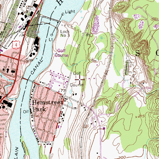Topographic Map of Mechanicsville Golf Club, NY