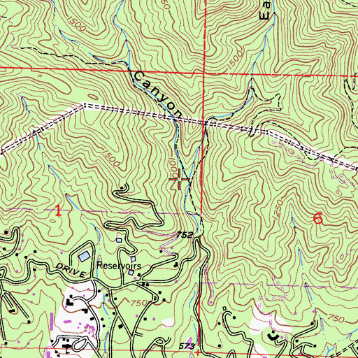 Topographic Map of East Fork Cold Spring Canyon, CA