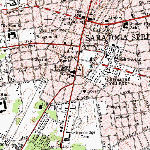 Topographic Map of Saint Peter's Roman Catholic Church, NY