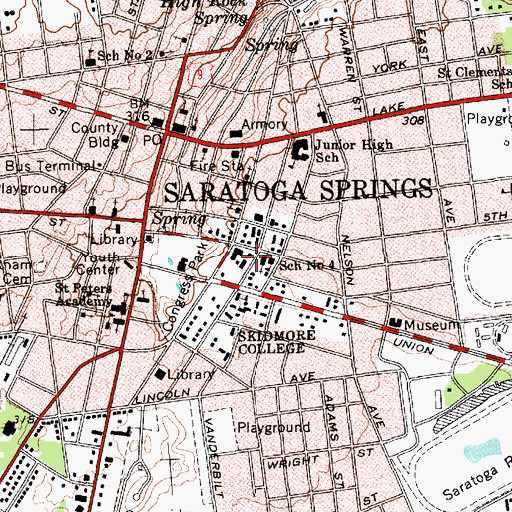 Topographic Map of College Hall (historical), NY