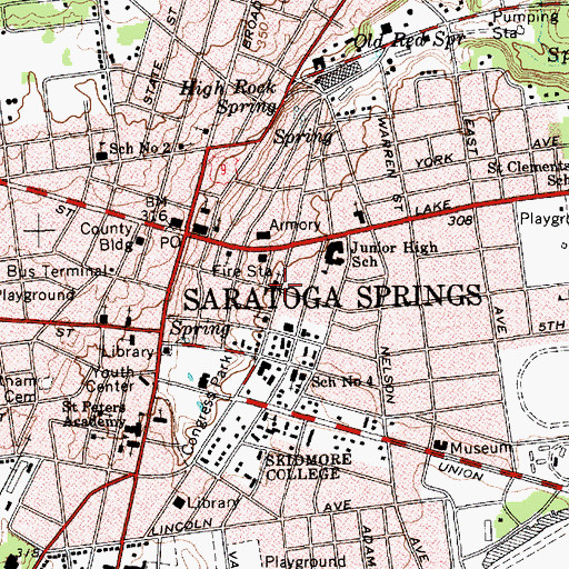 Topographic Map of Saratoga Bible Baptist Church, NY