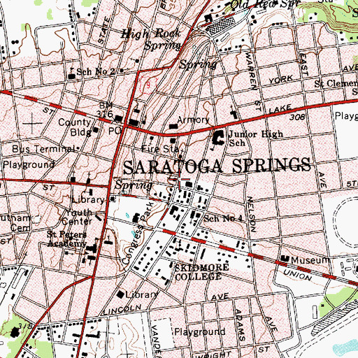 Topographic Map of First Church of Christ Scientist, NY